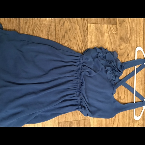 Royal Blue Criss Cross Back Dress, Size M - Picture 4 of 8